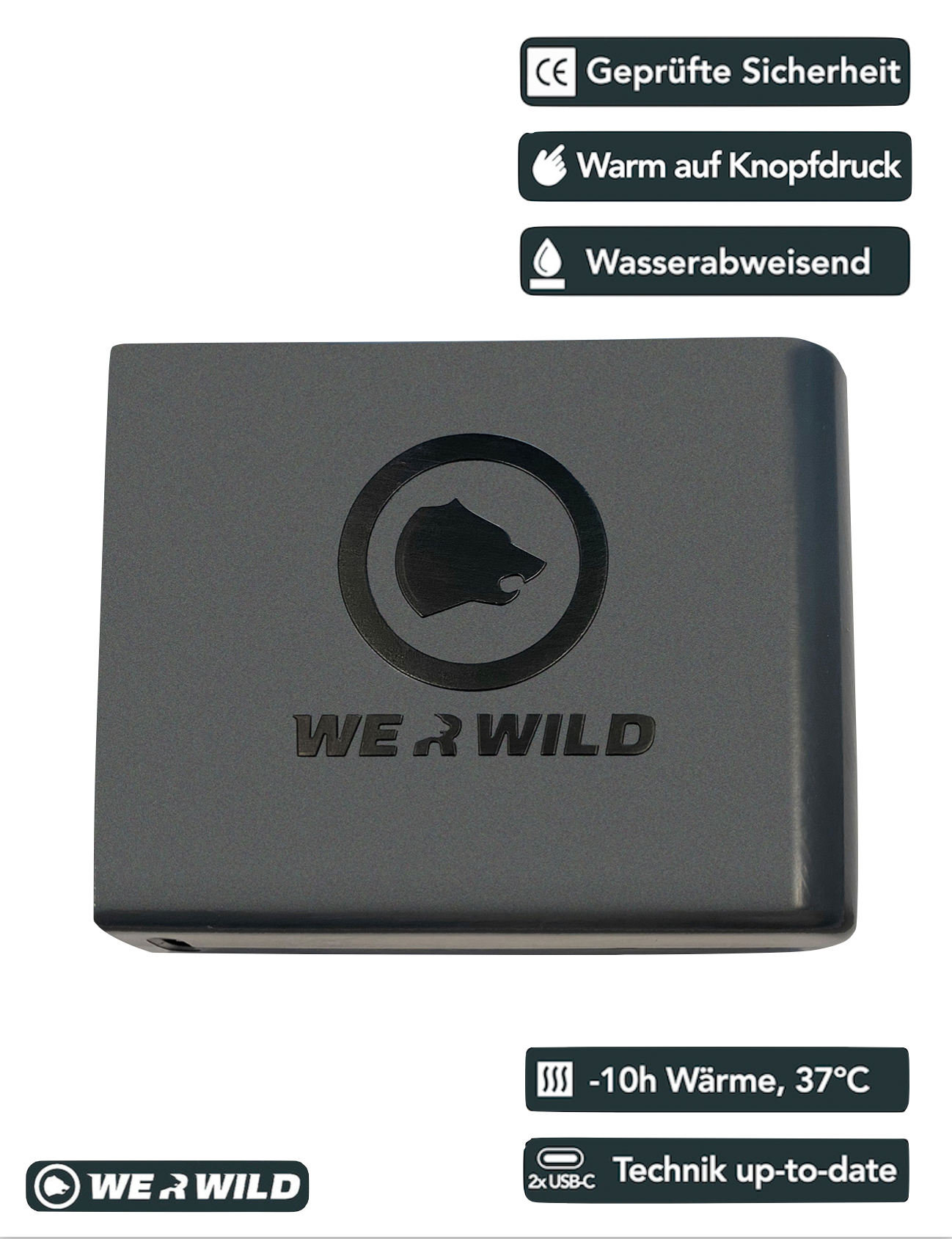 Original Power-Batterie mit zwei USBC-Buchsen, lange Laufzeit, gesunde Wärme