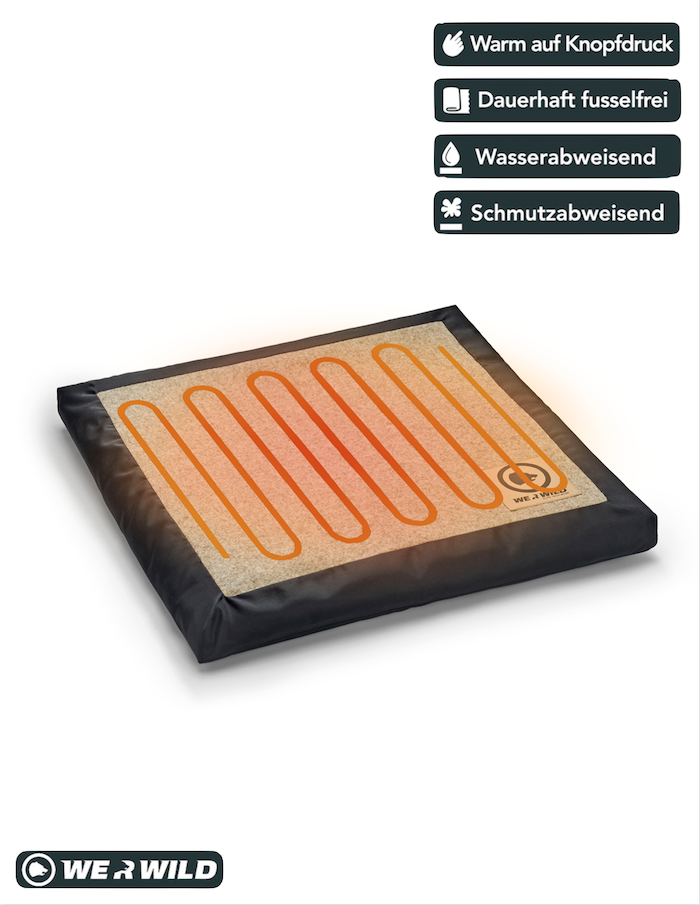 Beheizbares Sitzkissen aus hochwertigem Loden creme