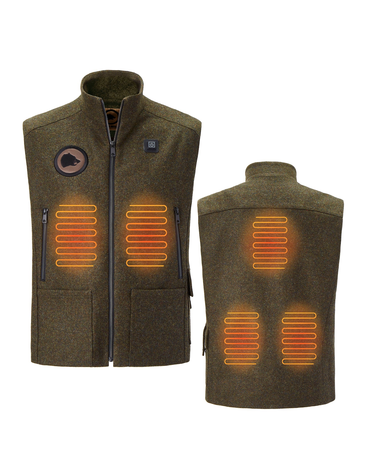 Beheizbare Jagdweste aus hochwertigem Loden grün