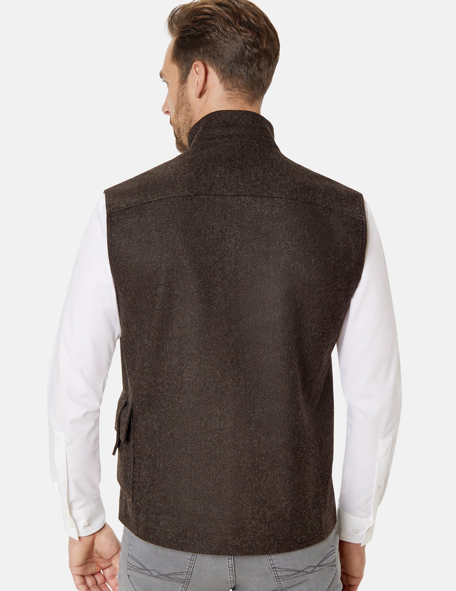 We-R-Wild Beheizbare Jagdweste braun - Rückenansicht