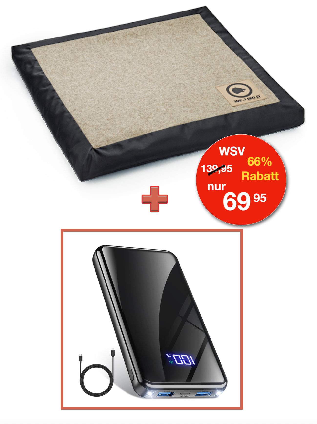 Bundle Heizkissen plus Akku