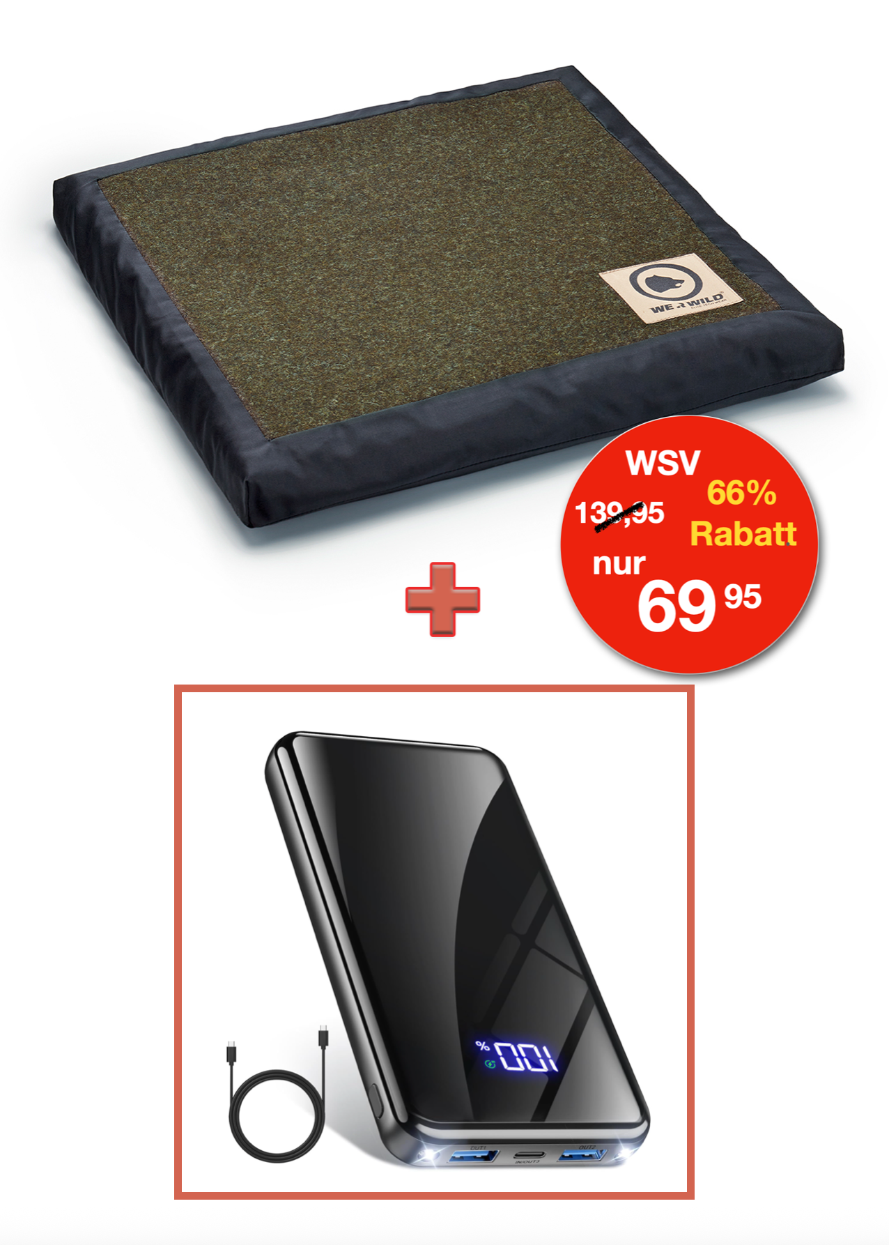 Bundle Heizkissen plus Akku