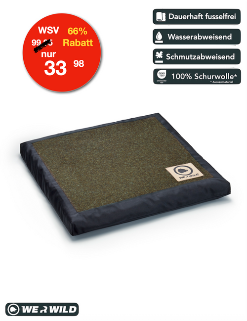 Heated cushion made of high-quality loden green