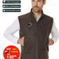 Heated hunting vest made of high-quality loden brown