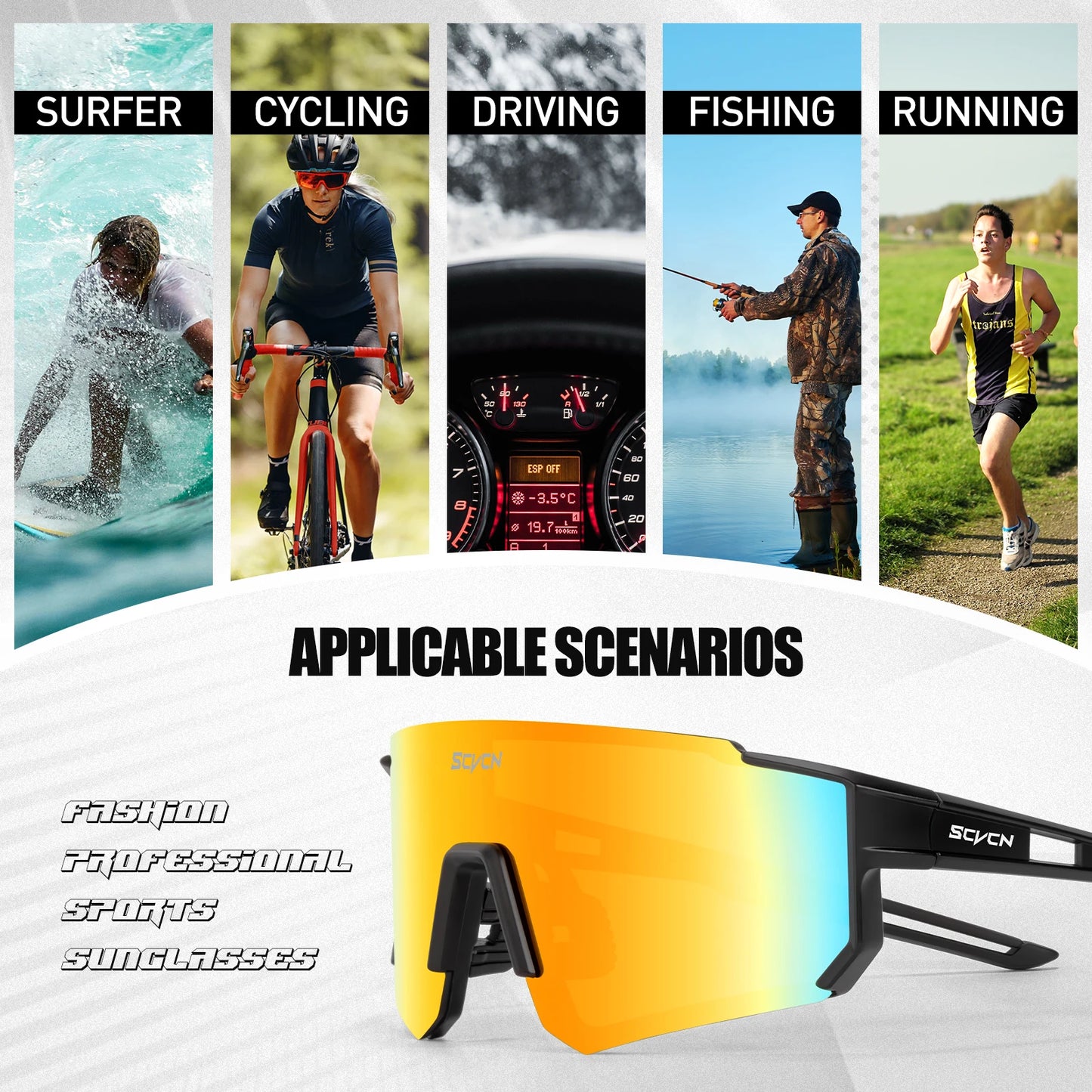 SCVCN Road Bike Sonnenbrille – Ultraleicht, stylisch &amp; maximaler UV-Schutz