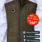 Heated hunting vest made of high-quality loden green