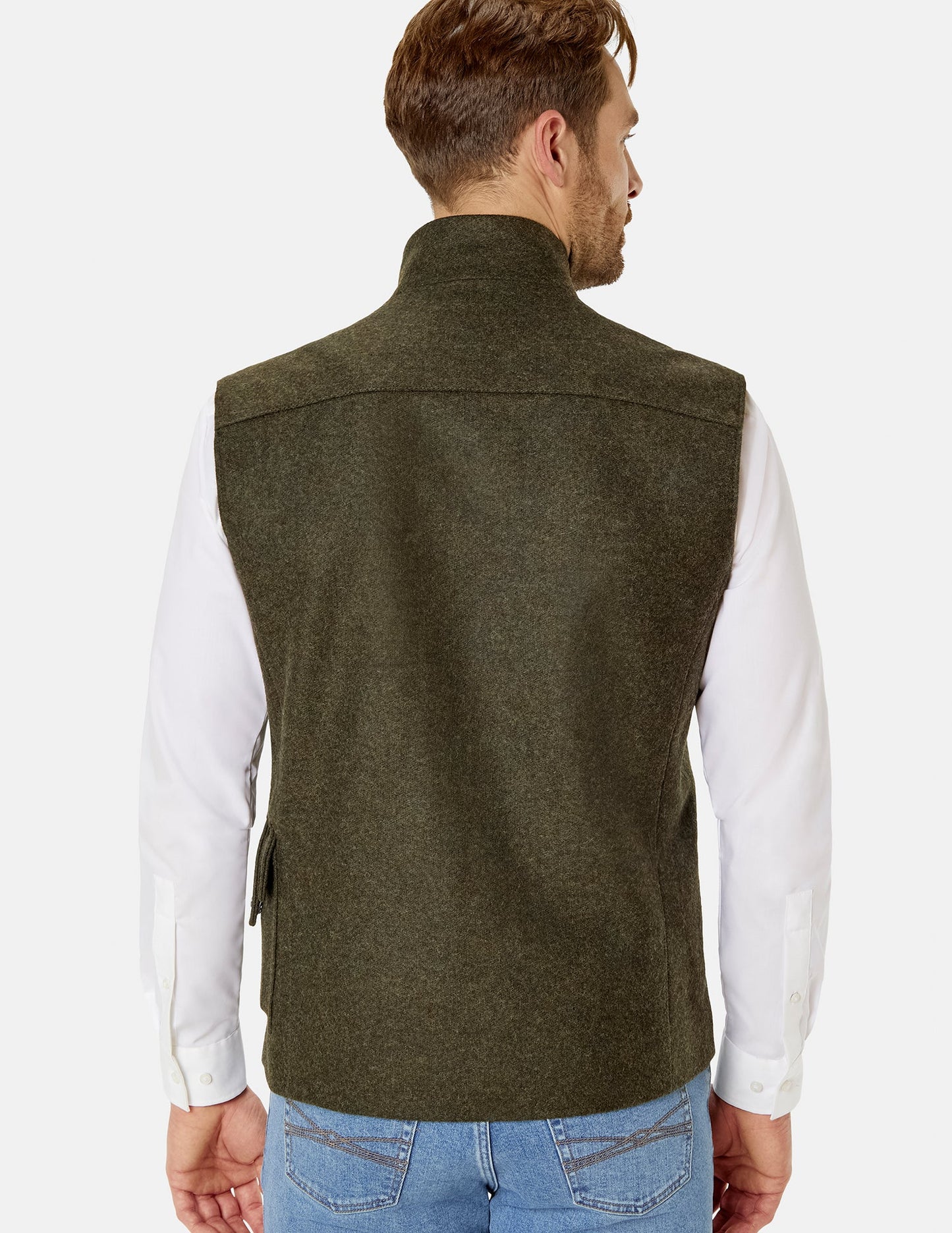 Heated hunting vest made of high-quality loden green